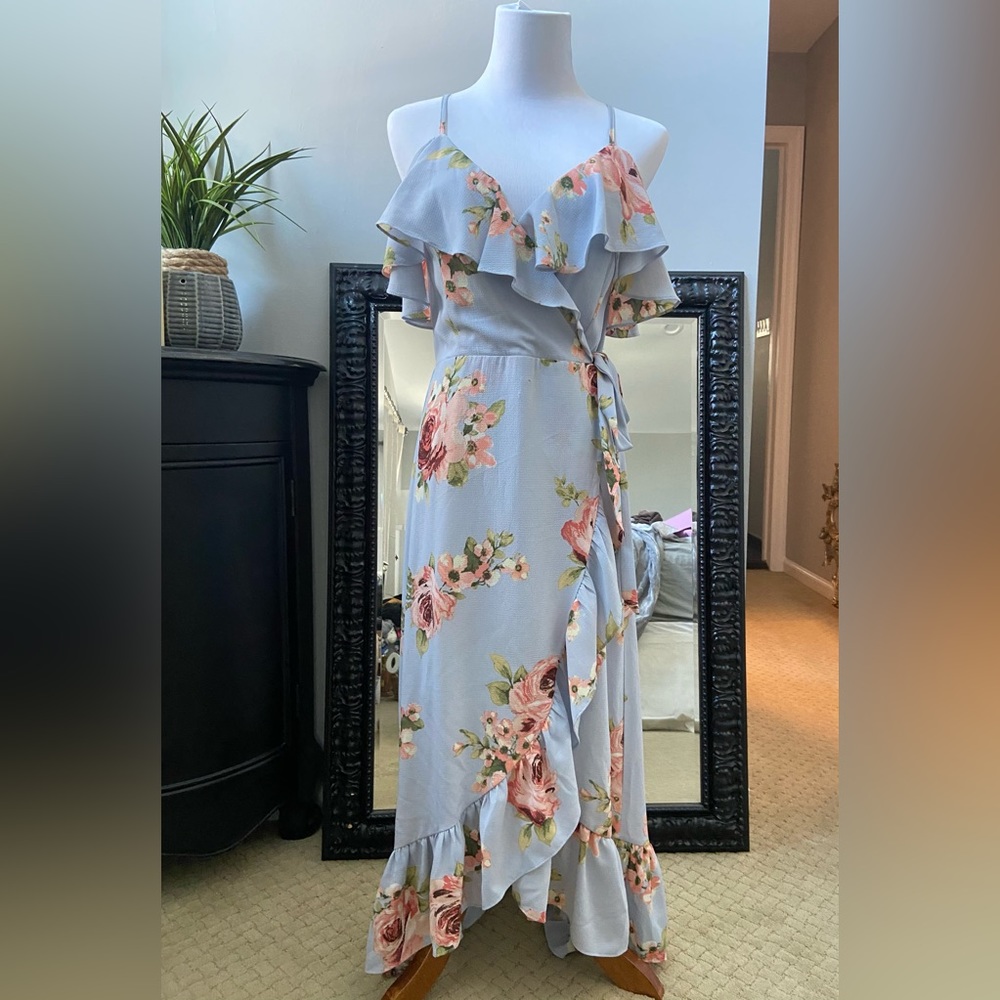 Light blue floral dress